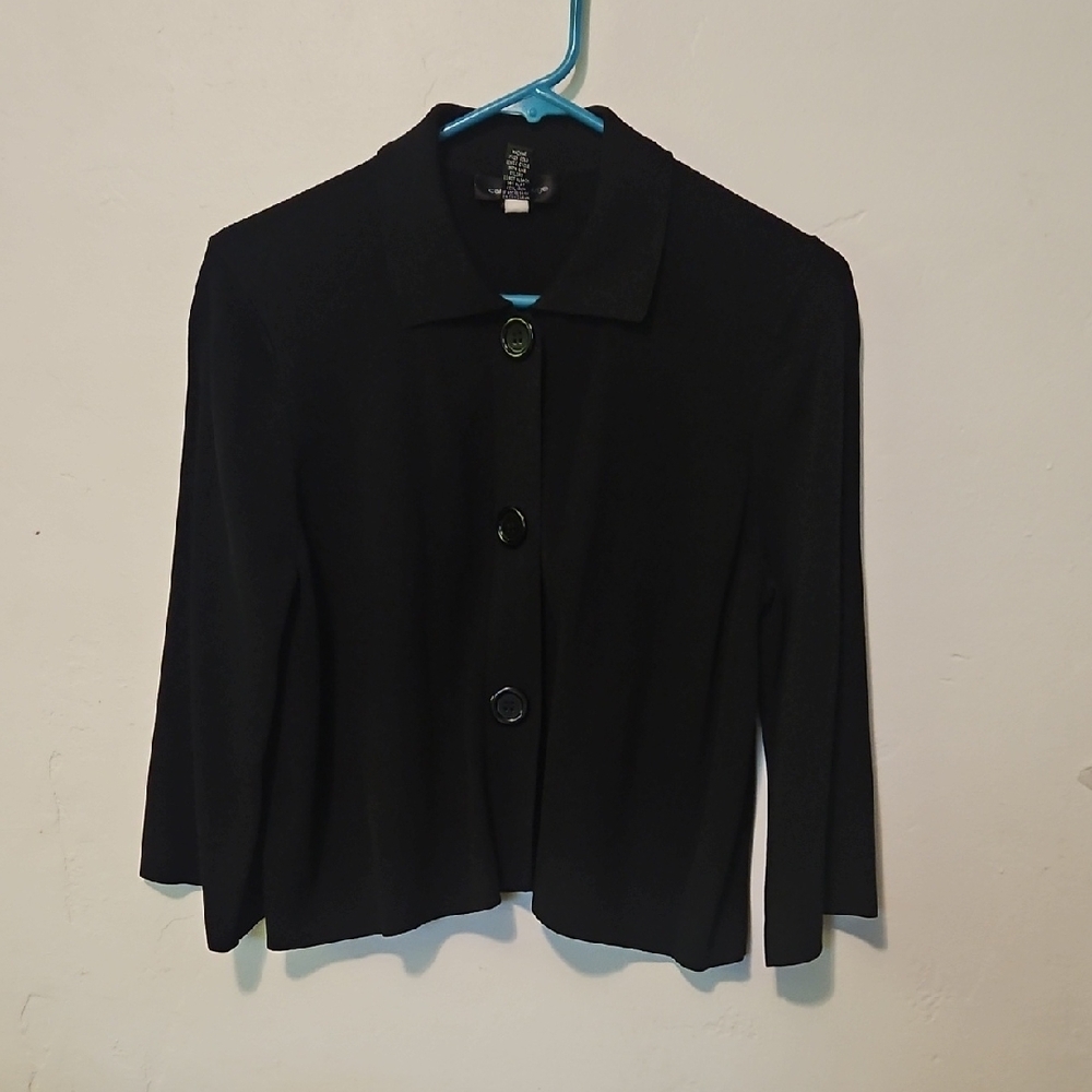Cable & Gauge XL Black Sweater With Wide 3/4 Sleeves